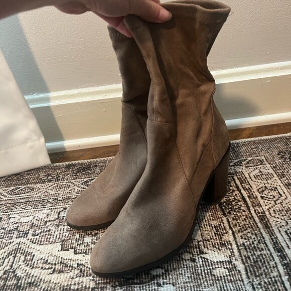 Boutique Brown Sock Booties - Picture 2 of 6